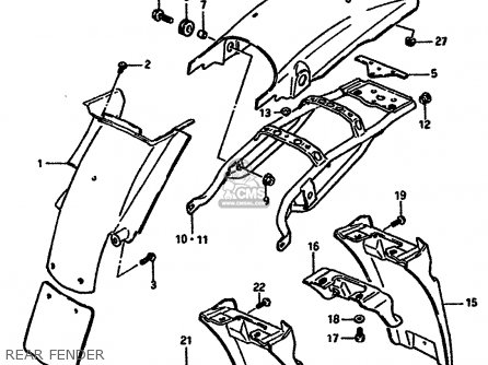 REAR FENDER - TS250X 1988 (J) (E02 E15 E16 E17 E21 E22 E24)