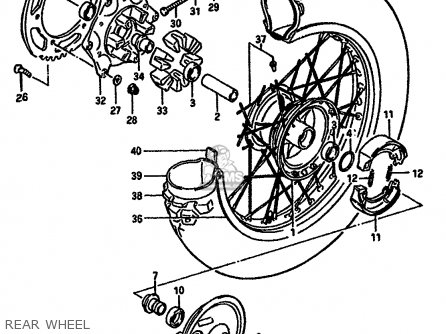 REAR WHEEL - TS250X 1988 (J) (E02 E15 E16 E17 E21 E22 E24)