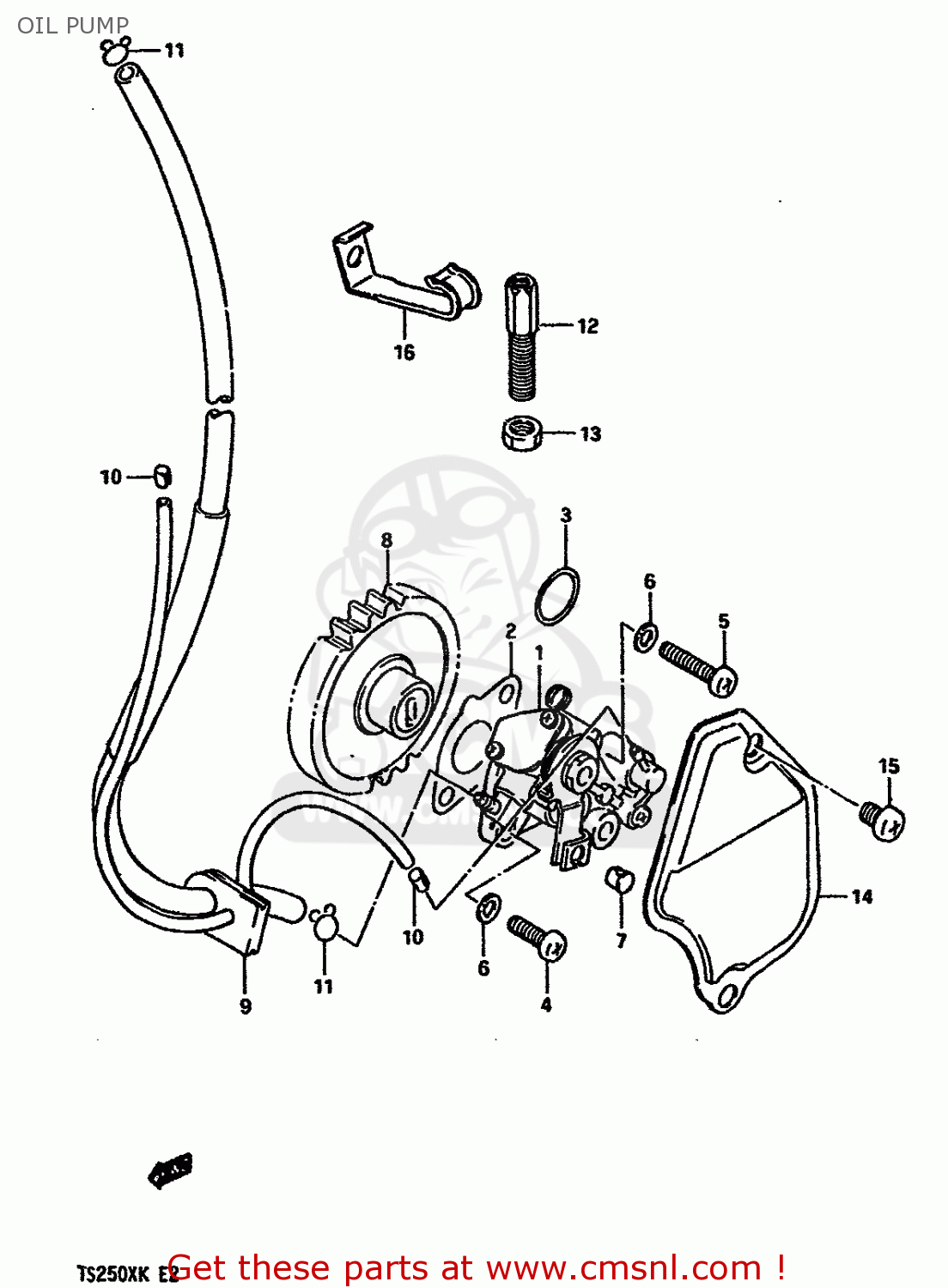 OIL PUMP TS250X 1989 (K) (E02 E16 E21 E22 E24)