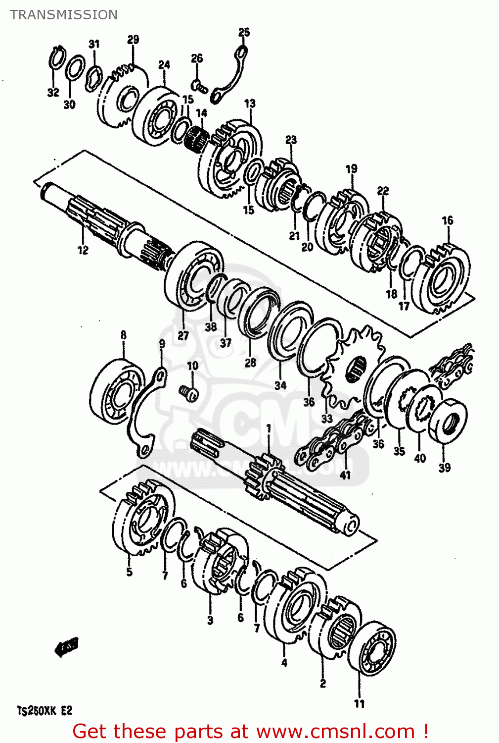 TRANSMISSION TS250X 1989 (K) (E02 E16 E21 E22 E24)