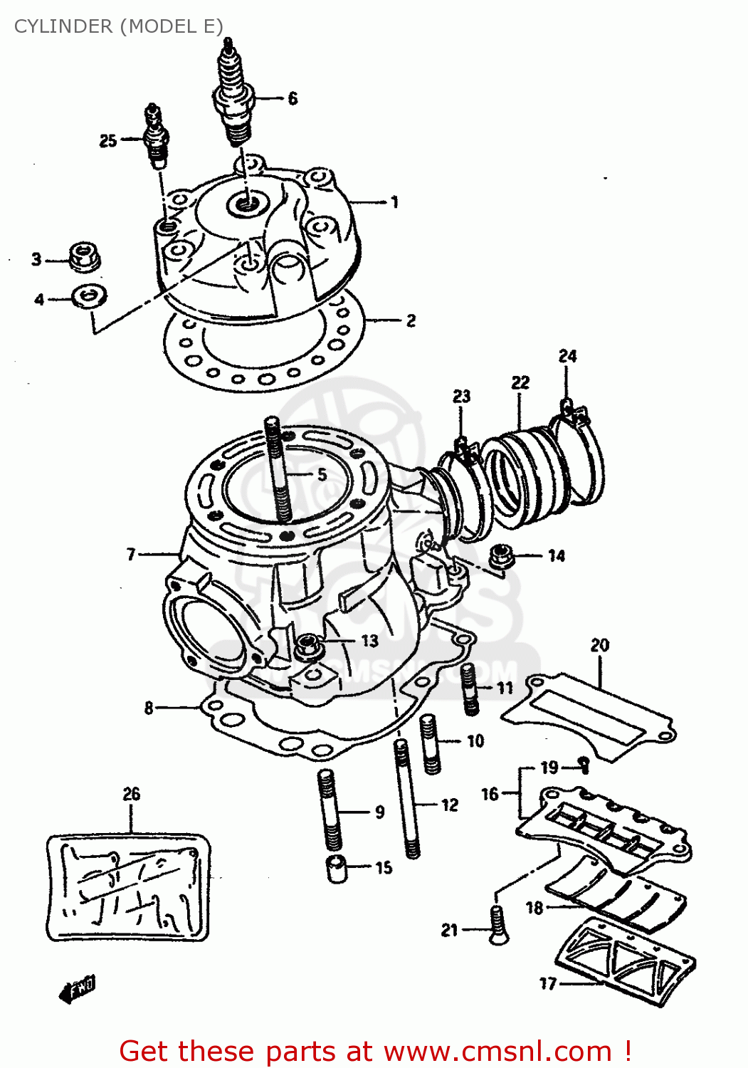 CYLINDER (MODEL E) TS250X 1989 (K) (E02 E16 E21 E22 E24)