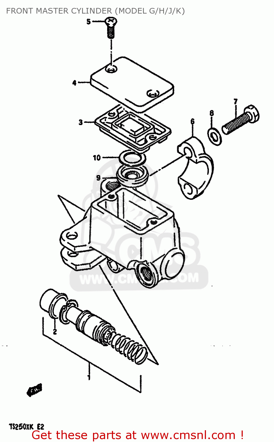 FRONT MASTER CYLINDER (MODEL G/H/J/K) TS250X 1989 (K) (E02 E16 E21 E22 E24)