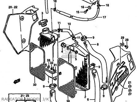 RADIATOR (MODEL J/K) - TS250X 1989 (K) (E02 E16 E21 E22 E24)