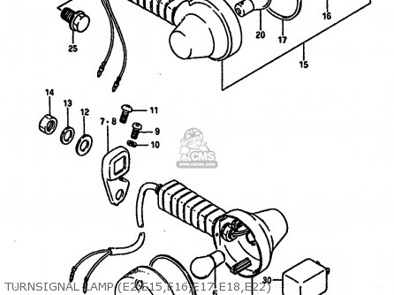 TURNSIGNAL LAMP (E2,E15,E16,E17,E18,E22) - TS250X 1989 (K) (E02 E16 E21 E22 E24)