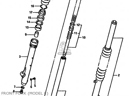 FRONT FORK (MODEL E) - TS250X 1989 (K) (E02 E16 E21 E22 E24)