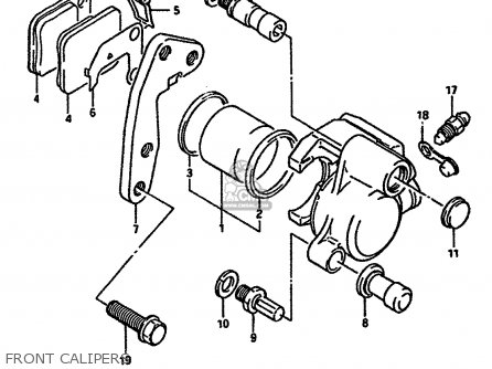 FRONT CALIPERS - TS250X 1989 (K) (E02 E16 E21 E22 E24)