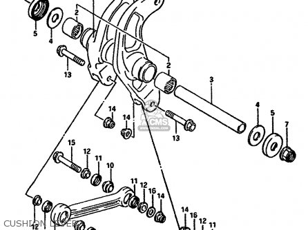 CUSHION LEVER - TS250X 1989 (K) (E02 E16 E21 E22 E24)