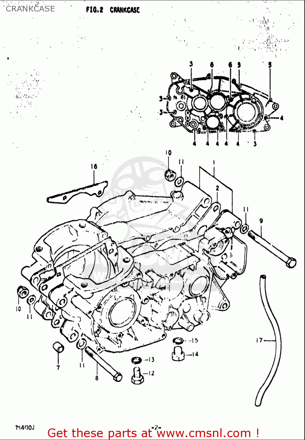 CRANKCASE TS400 1972 (J) USA (E03)