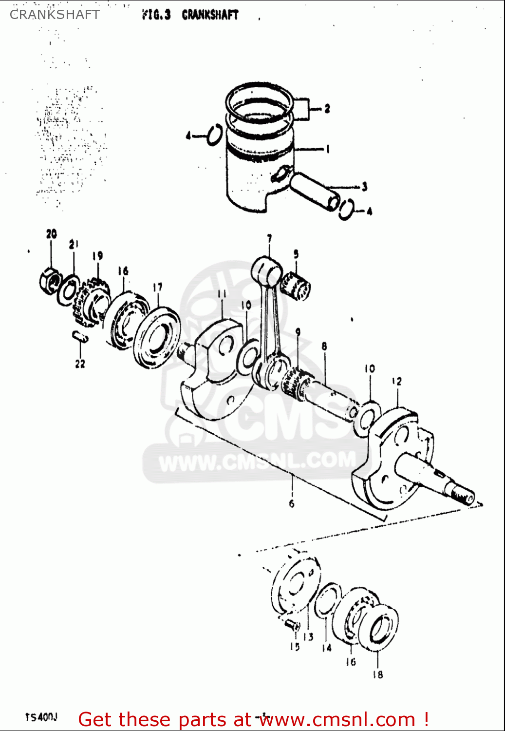 CRANKSHAFT TS400 1972 (J) USA (E03)