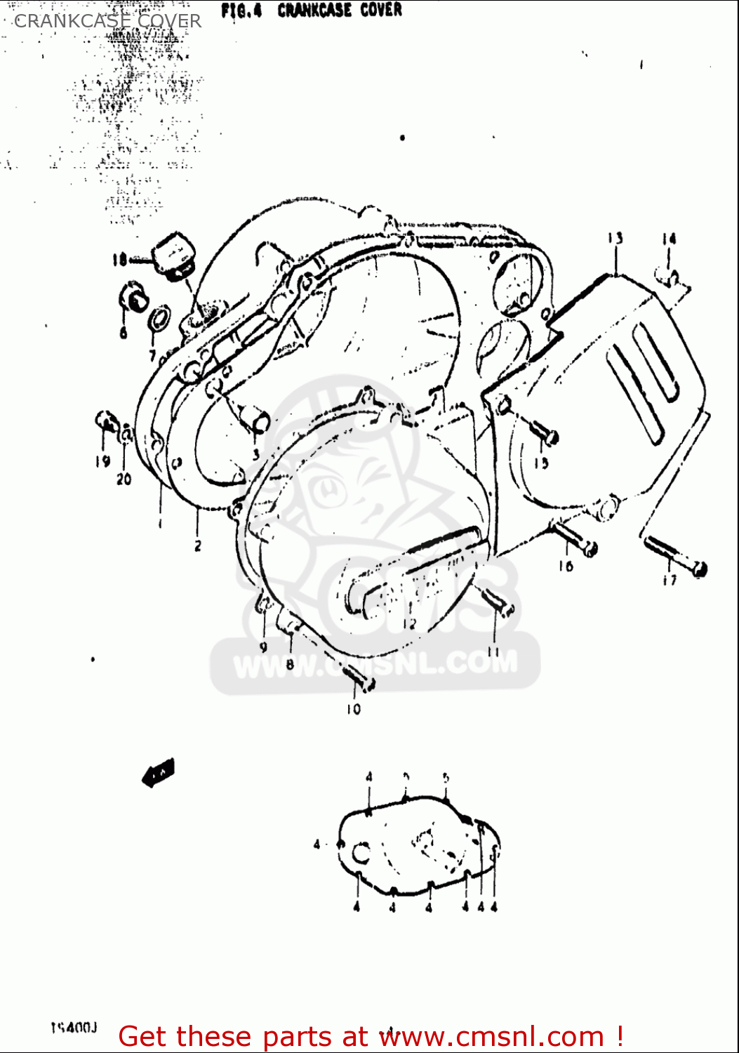 CRANKCASE COVER TS400 1972 (J) USA (E03)