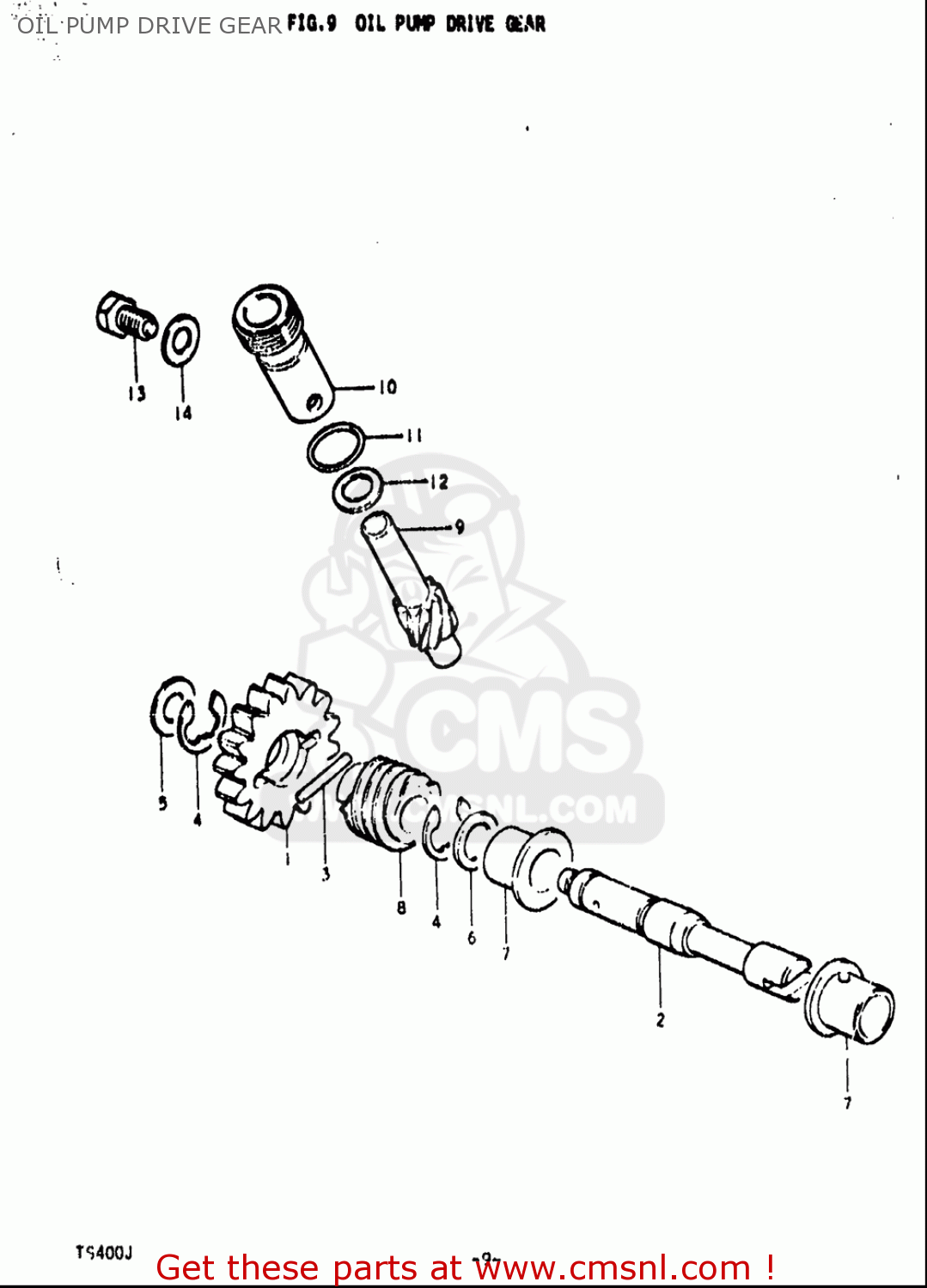 OIL PUMP DRIVE GEAR TS400 1972 (J) USA (E03)