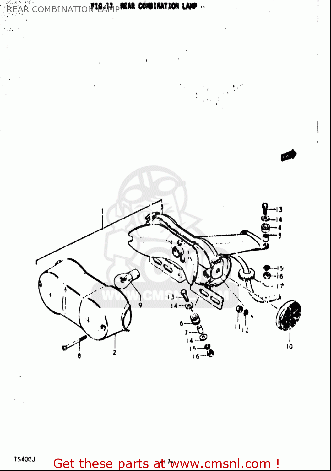 REAR COMBINATION LAMP TS400 1972 (J) USA (E03)