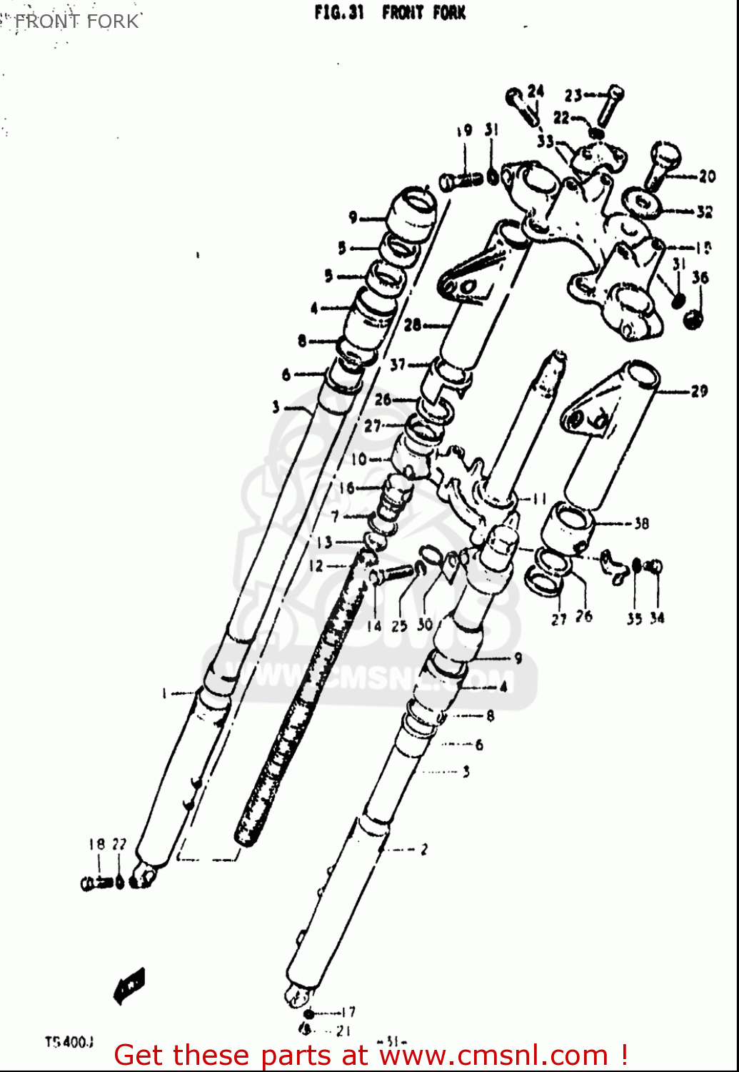 FRONT FORK TS400 1972 (J) USA (E03)