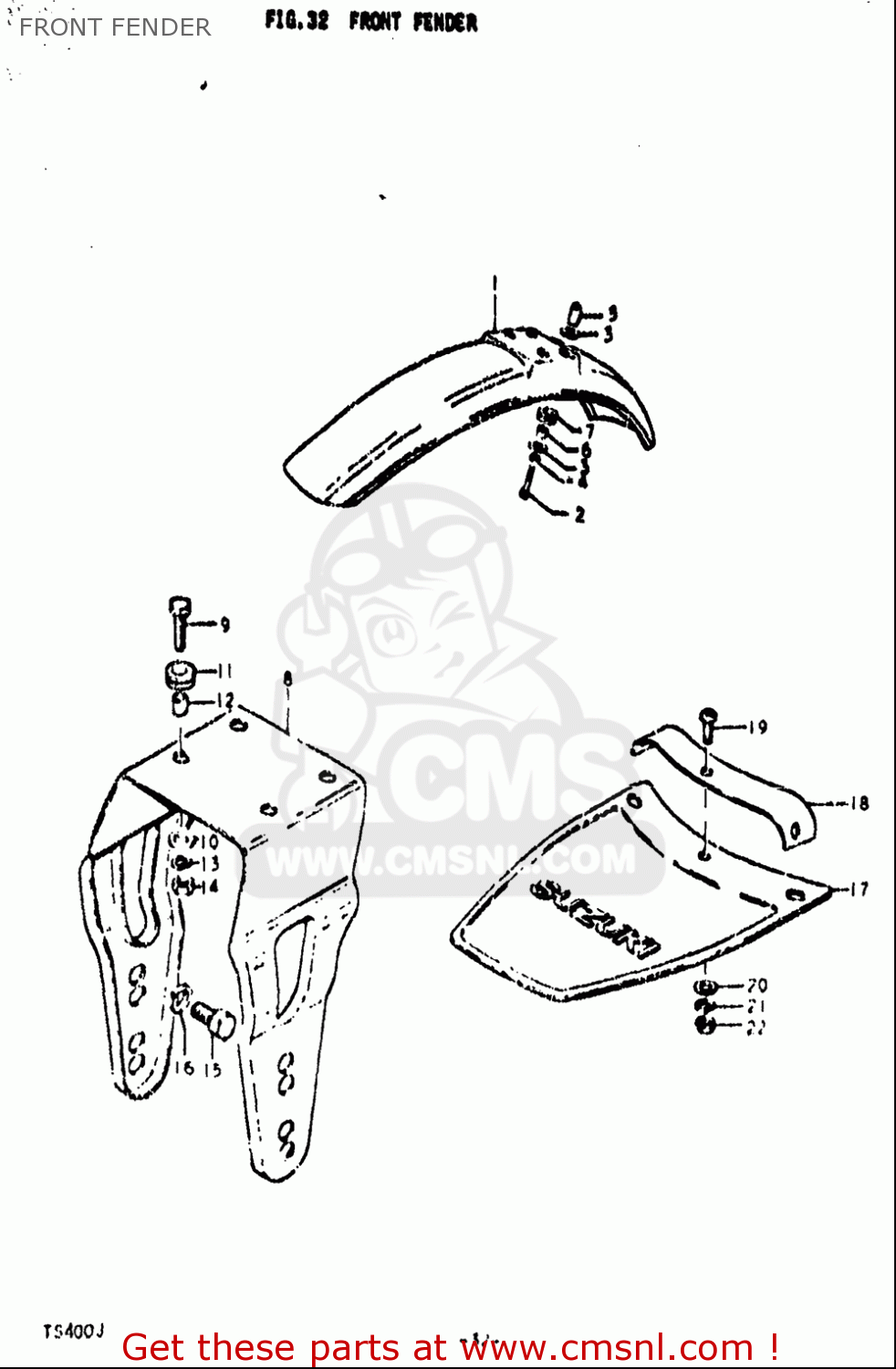 FRONT FENDER TS400 1972 (J) USA (E03)