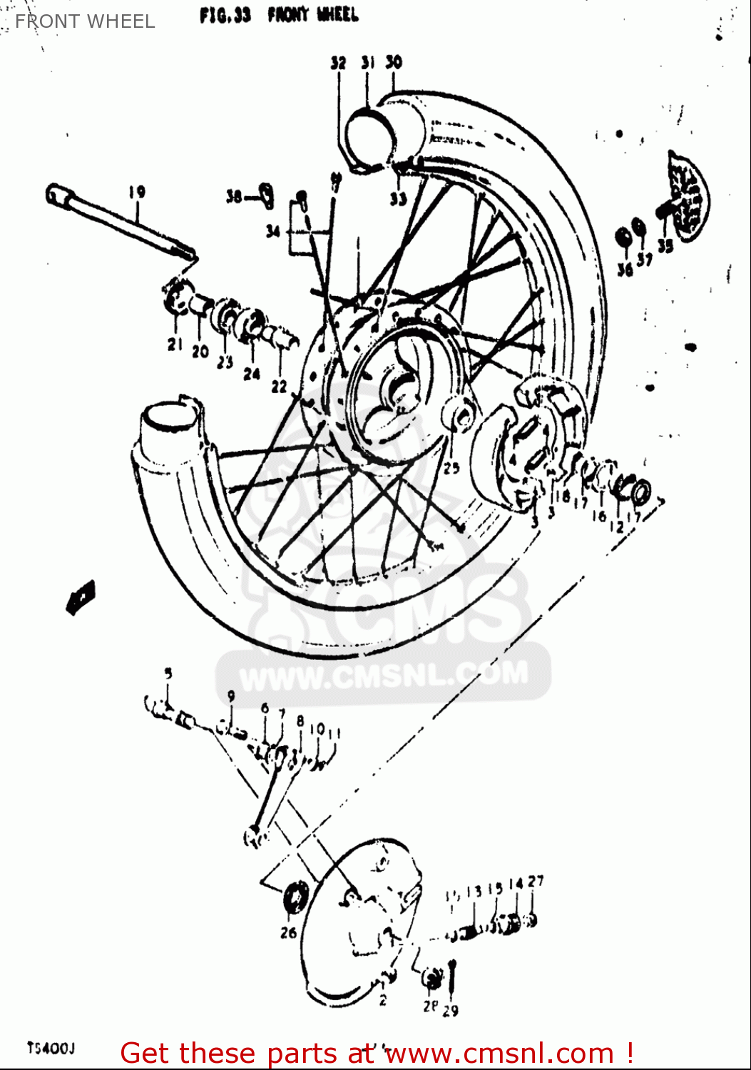 FRONT WHEEL TS400 1972 (J) USA (E03)