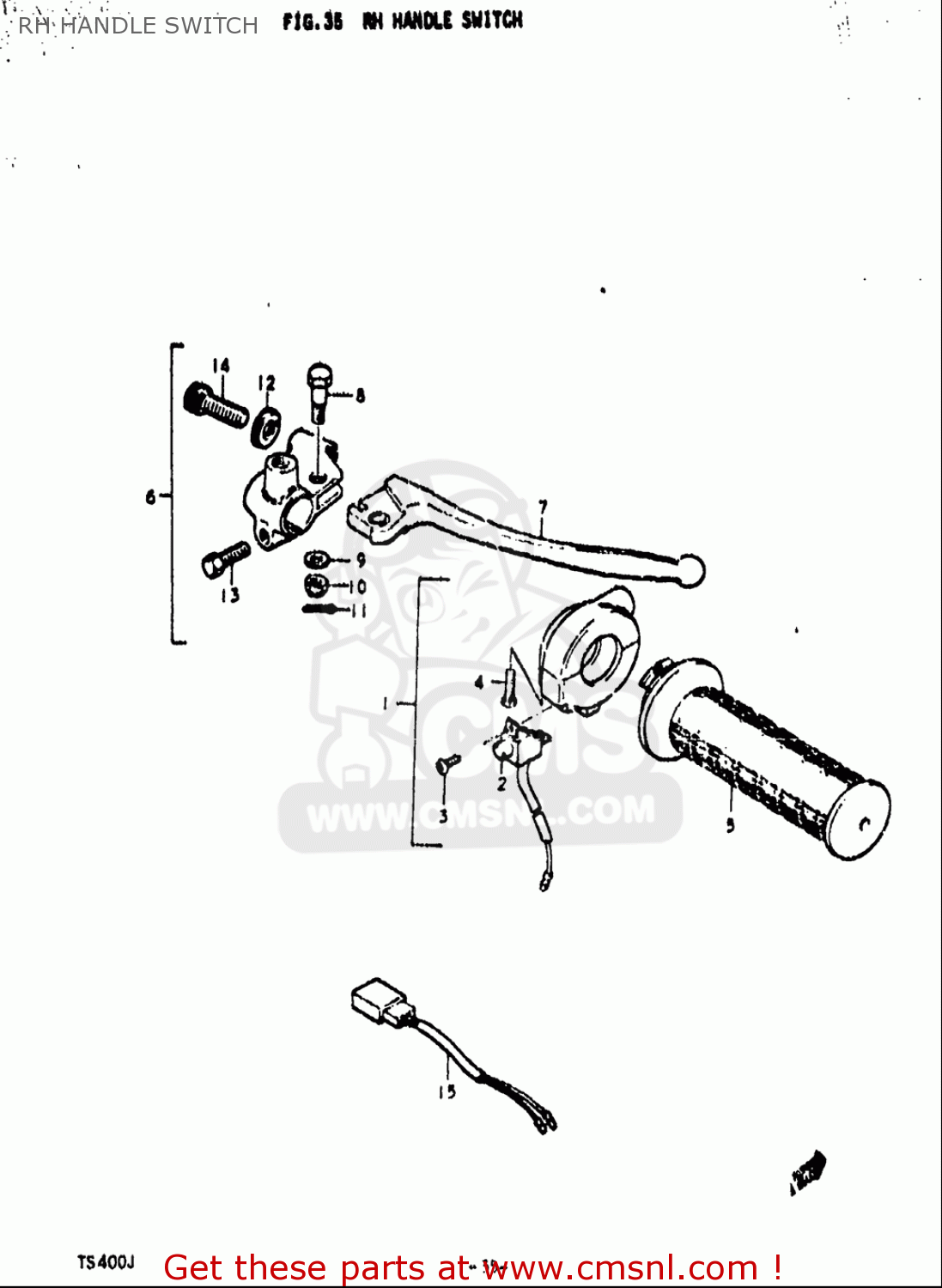 RH HANDLE SWITCH TS400 1972 (J) USA (E03)
