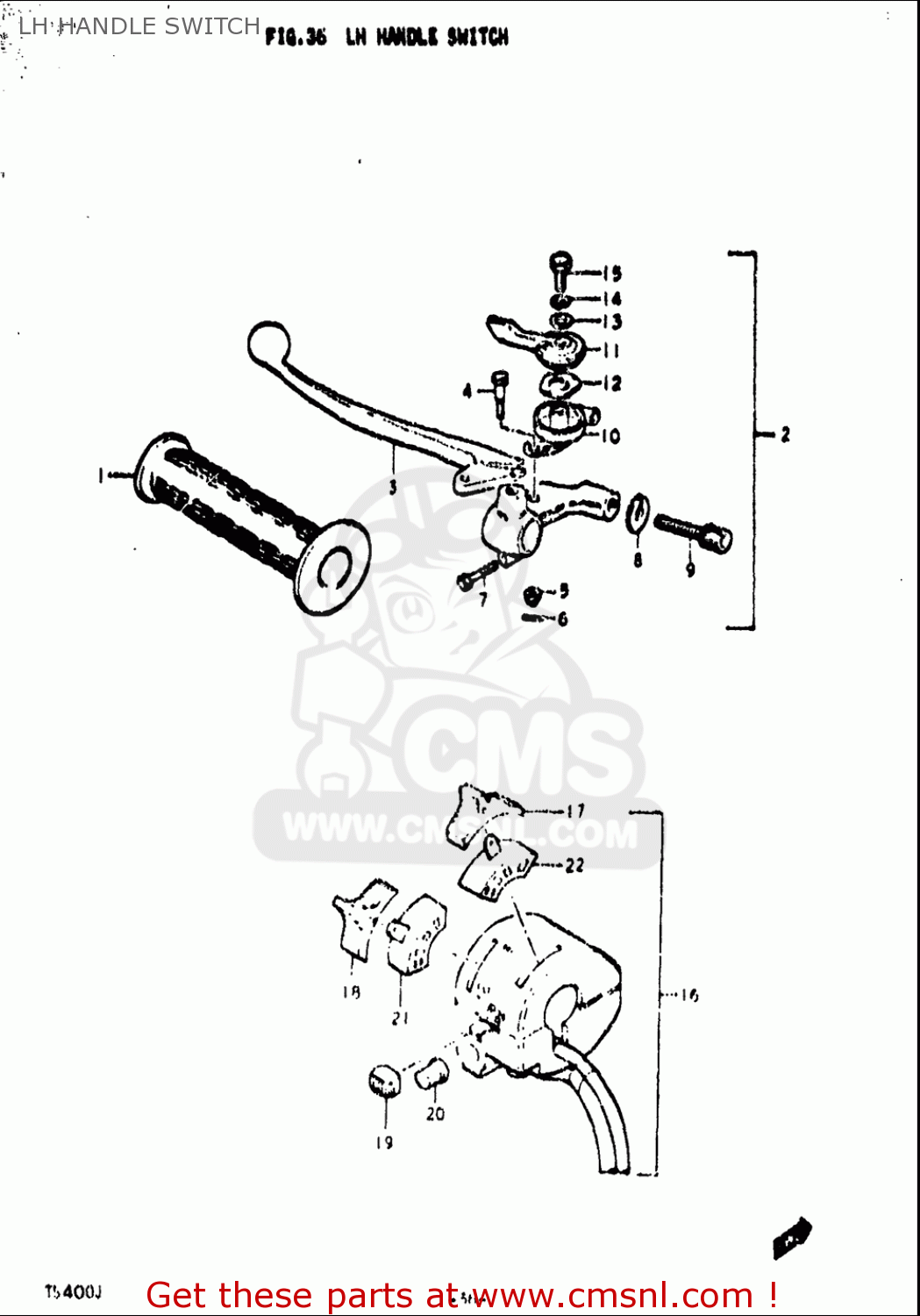 LH HANDLE SWITCH TS400 1972 (J) USA (E03)