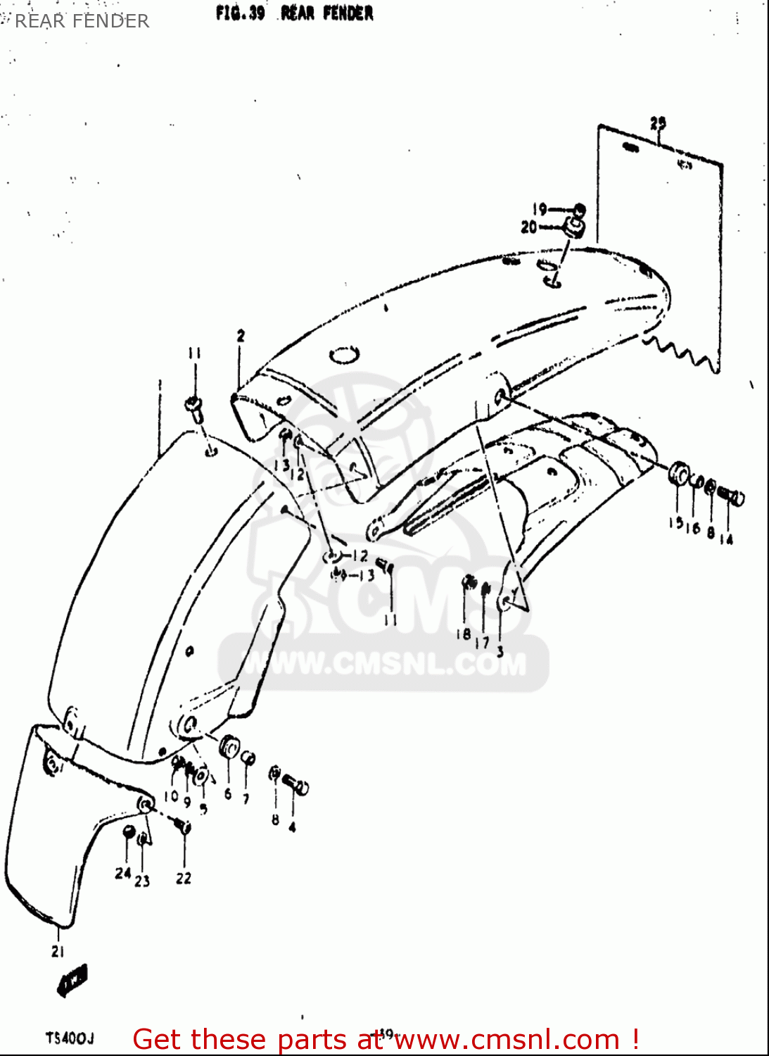 REAR FENDER TS400 1972 (J) USA (E03)