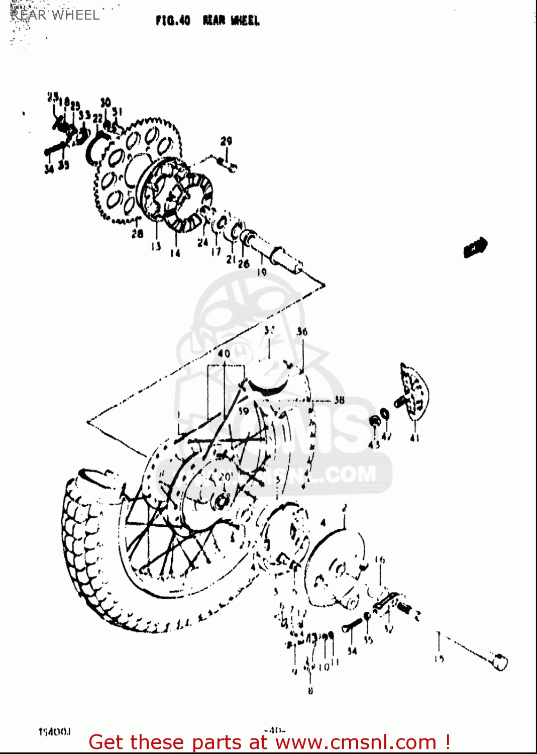 REAR WHEEL TS400 1972 (J) USA (E03)