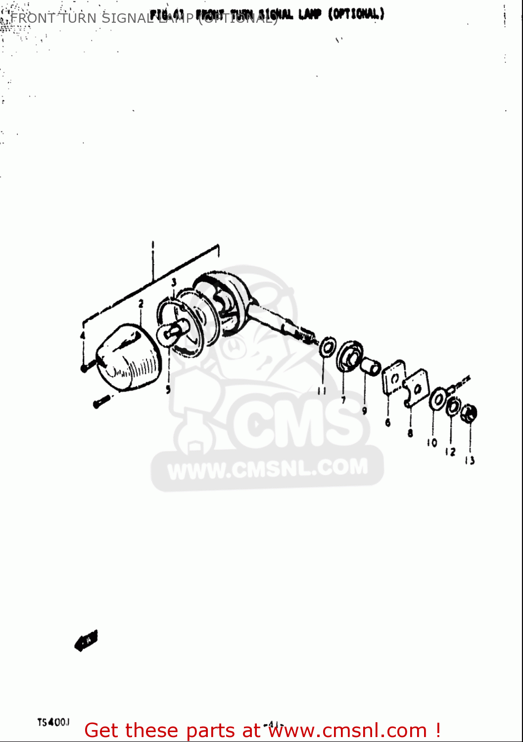 FRONT TURN SIGNAL LAMP (OPTIONAL) TS400 1972 (J) USA (E03)