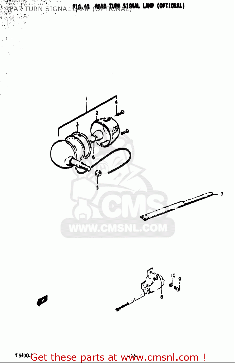 REAR TURN SIGNAL LAMP (OPTIONAL) TS400 1972 (J) USA (E03)