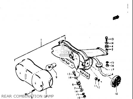 REAR COMBINATION LAMP - TS400 1972 (J) USA (E03)
