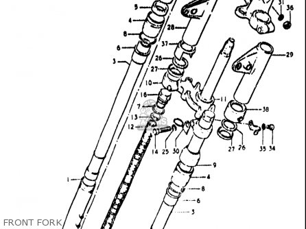 FRONT FORK - TS400 1972 (J) USA (E03)