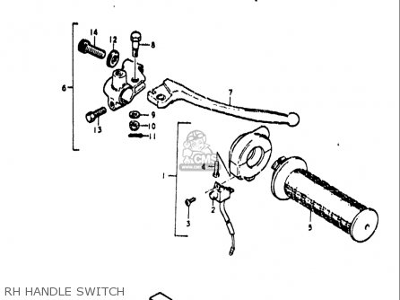 RH HANDLE SWITCH - TS400 1972 (J) USA (E03)