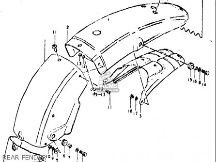 REAR FENDER - TS400 1972 (J) USA (E03)