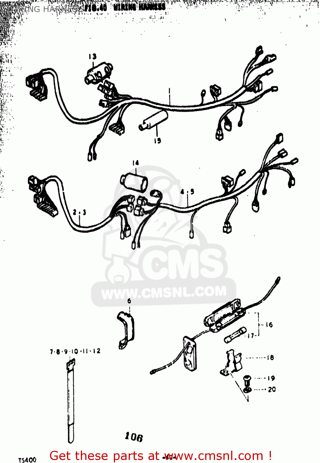 Suzuki Ts400 1973 K Usa E03 Wiring Harness