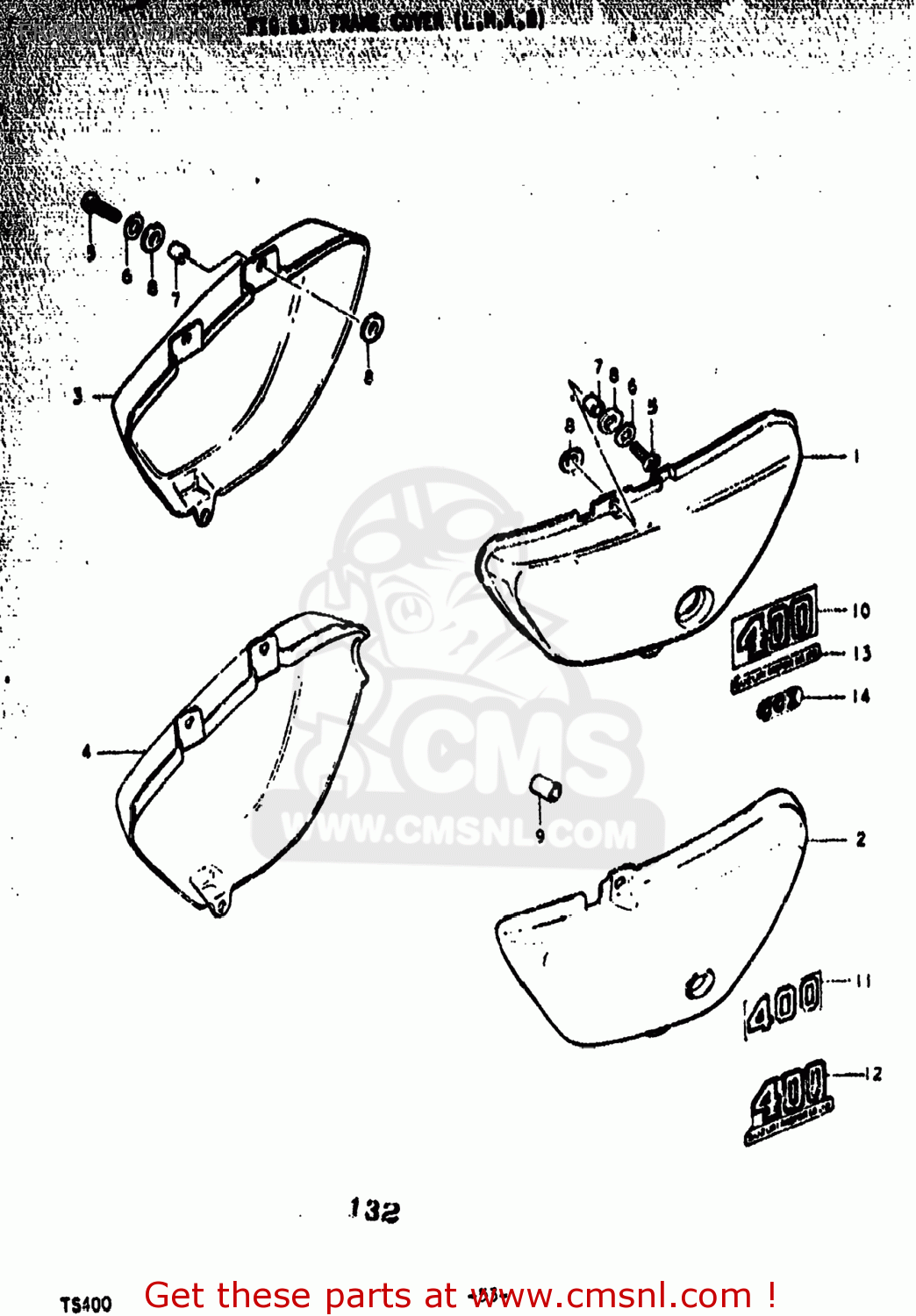 FRAME COVER (L TS400 1973 (K) USA (E03)