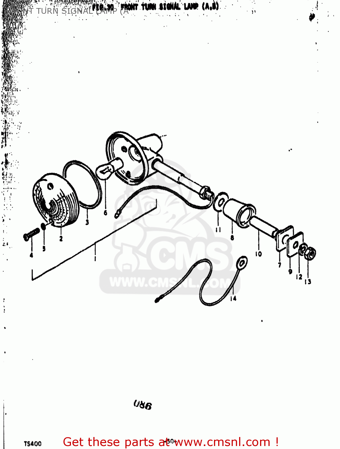 FRONT TURN SIGNAL LAMP (A TS400 1973 (K) USA (E03)