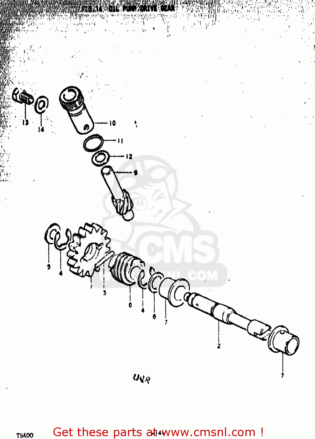 OIL PUMP DRIVE GEAR TS400 1973 (K) USA (E03)