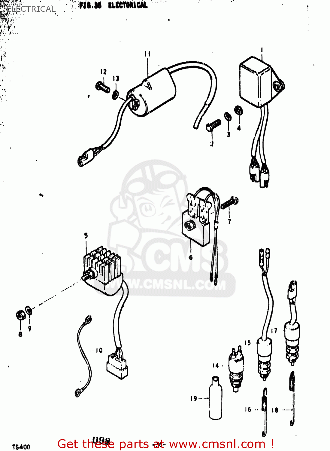 Suzuki TS400 1974 (L) USA (E03) ELECTRICAL - buy original ELECTRICAL ...