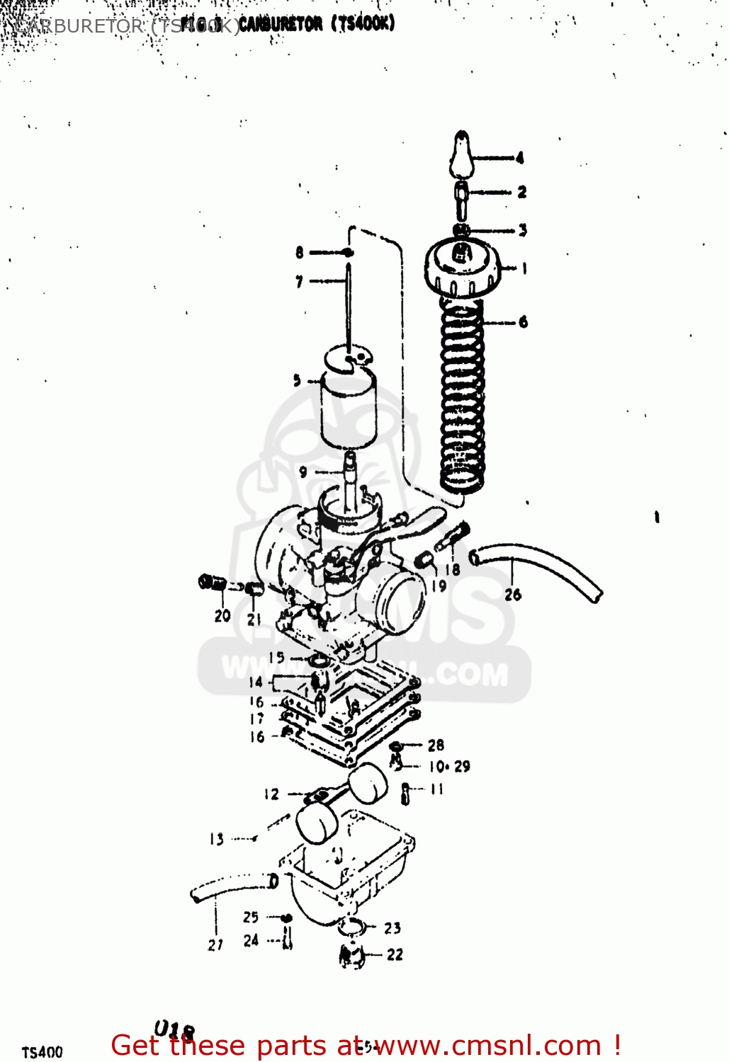 CARBURETOR (TS400K) TS400 1974 (L) USA (E03)