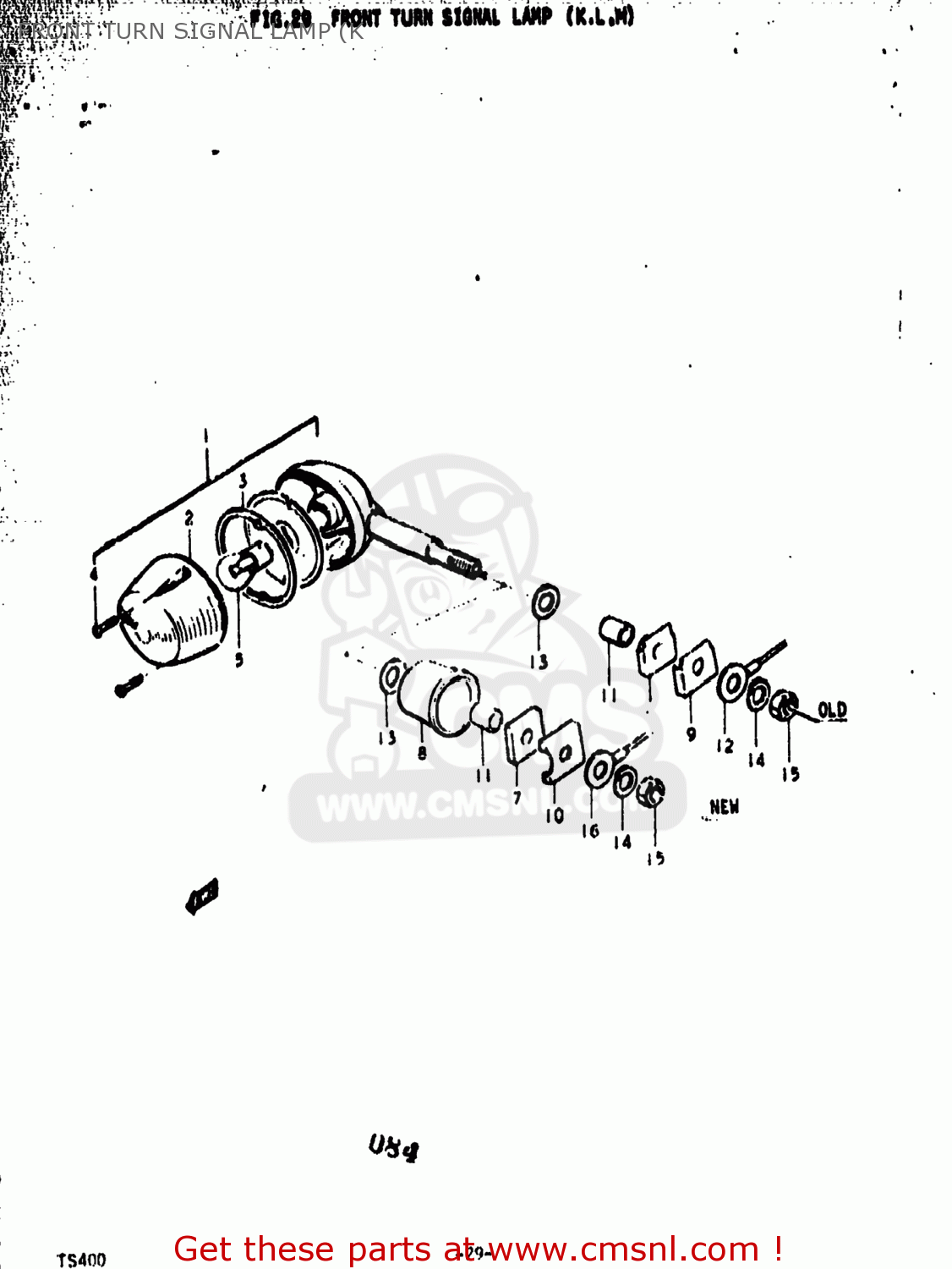 FRONT TURN SIGNAL LAMP (K TS400 1974 (L) USA (E03)