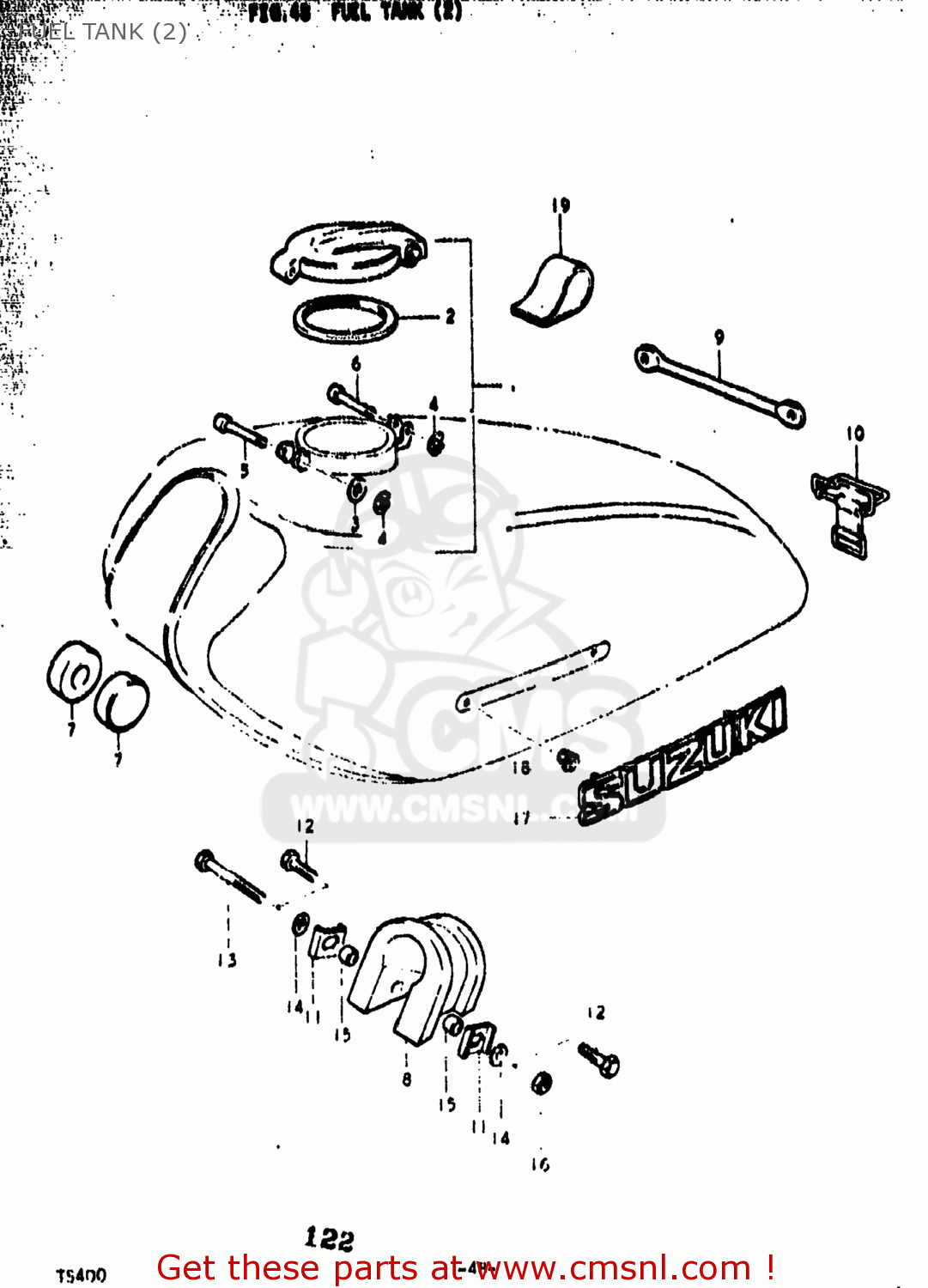 FUEL TANK (2) TS400 1974 (L) USA (E03)