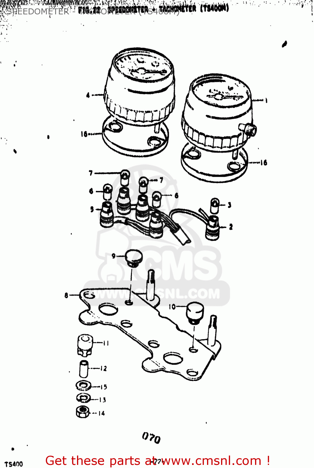 SPEEDOMETER - TACHOMETER (TS400M) TS400 1974 (L) USA (E03)