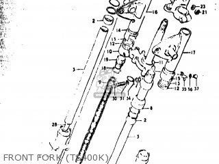 FRONT FORK (TS400K) - TS400 1974 (L) USA (E03)