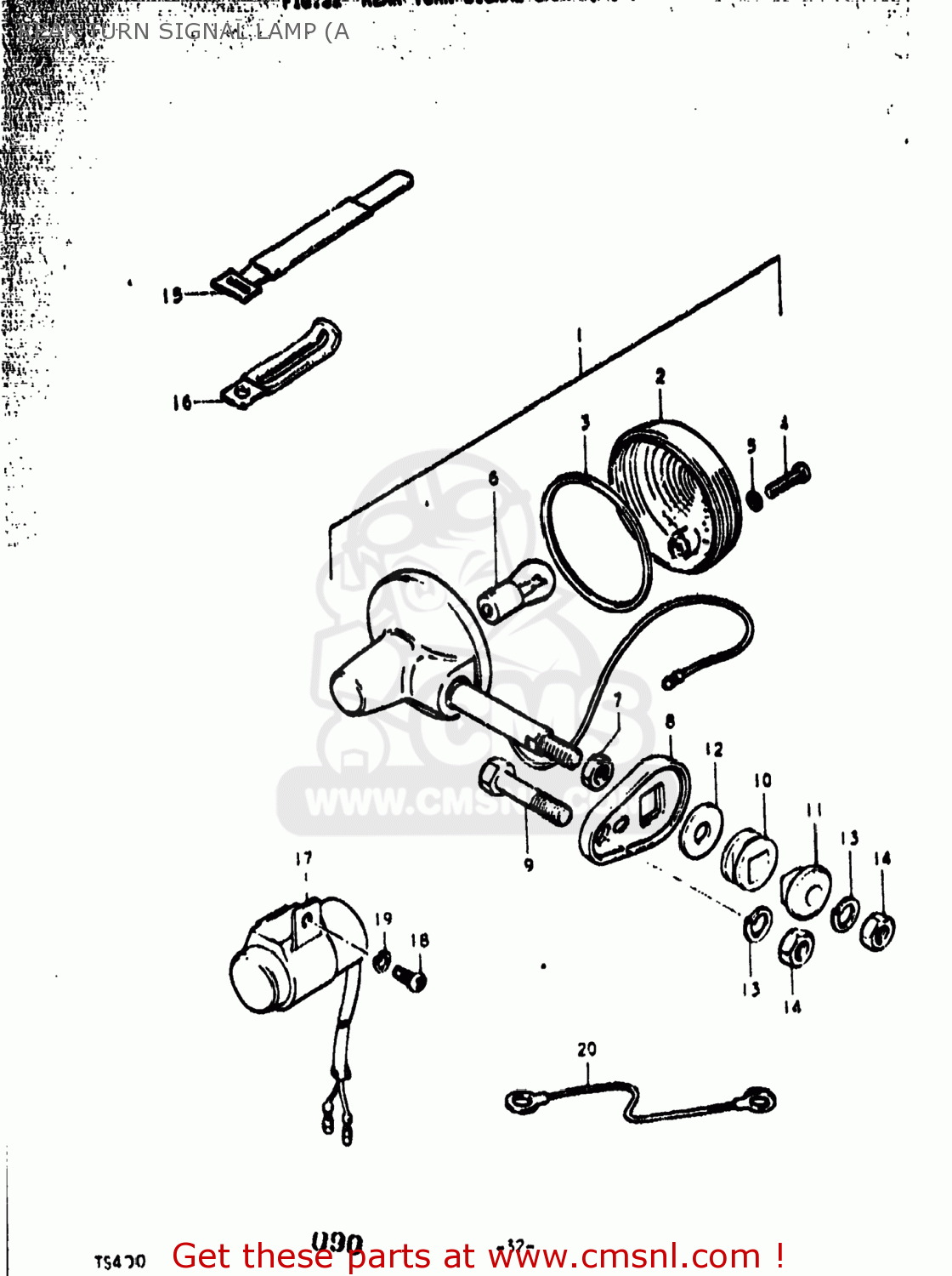 REAR TURN SIGNAL LAMP (A TS400 1975 (M) USA (E03)