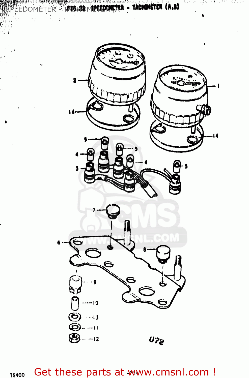 SPEEDOMETER - TACHOMETER (A TS400 1975 (M) USA (E03)