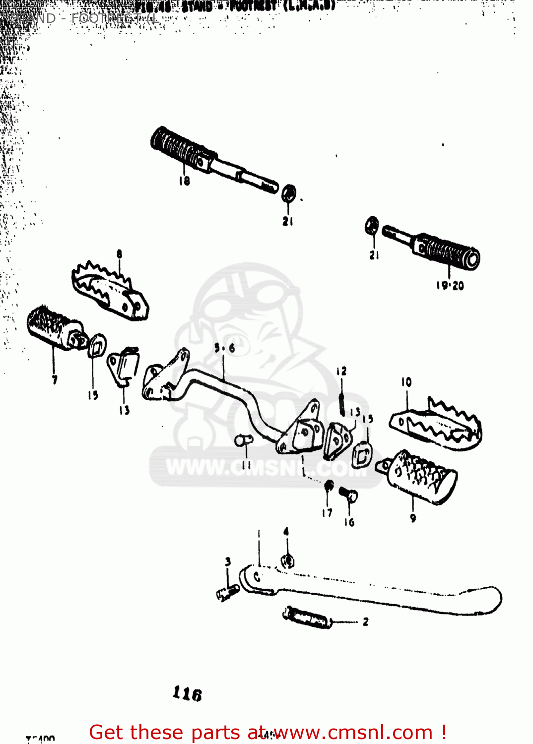 STAND - FOOTREST (L TS400 1975 (M) USA (E03)