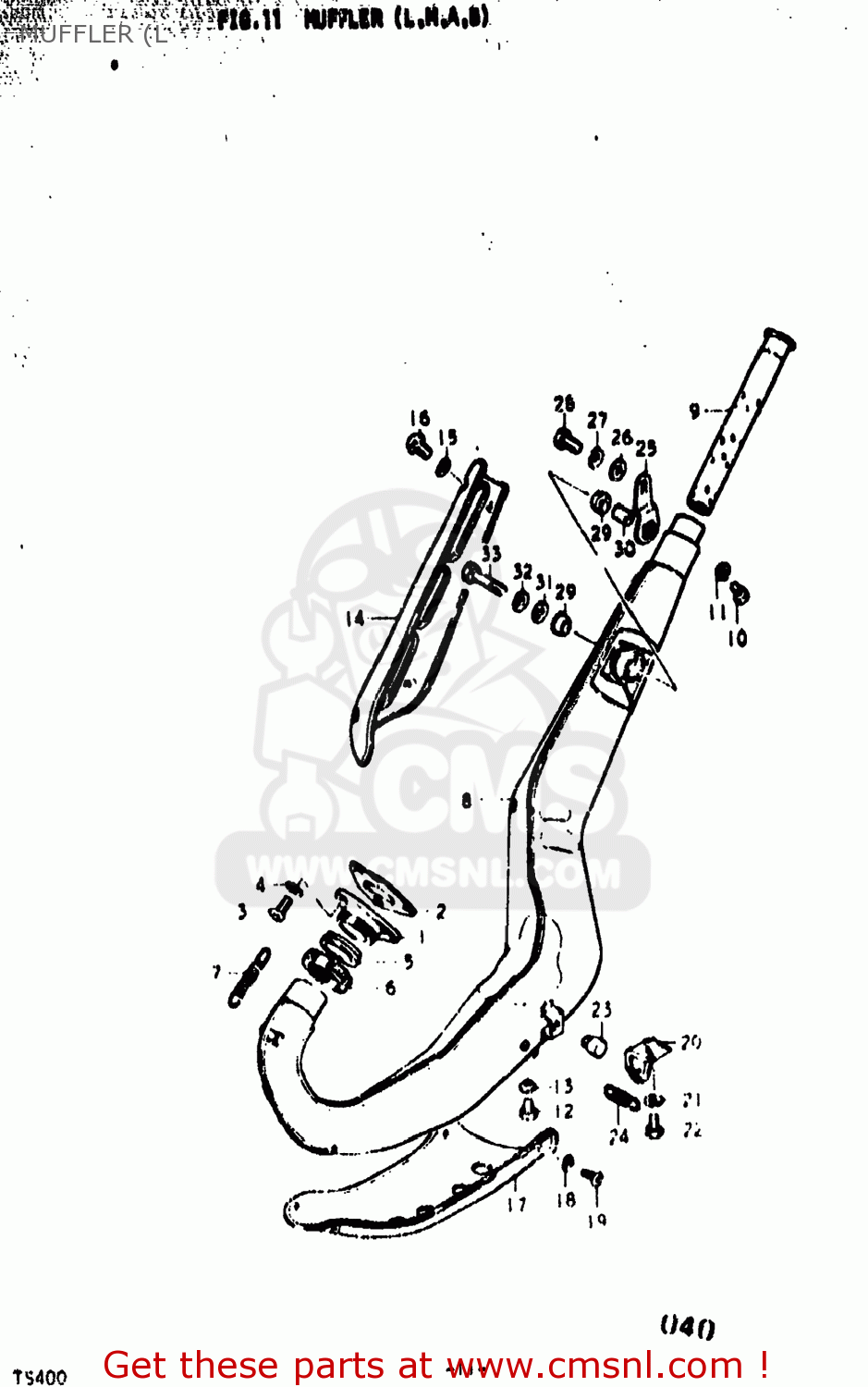 MUFFLER (L TS400 1976 (A) USA (E03)