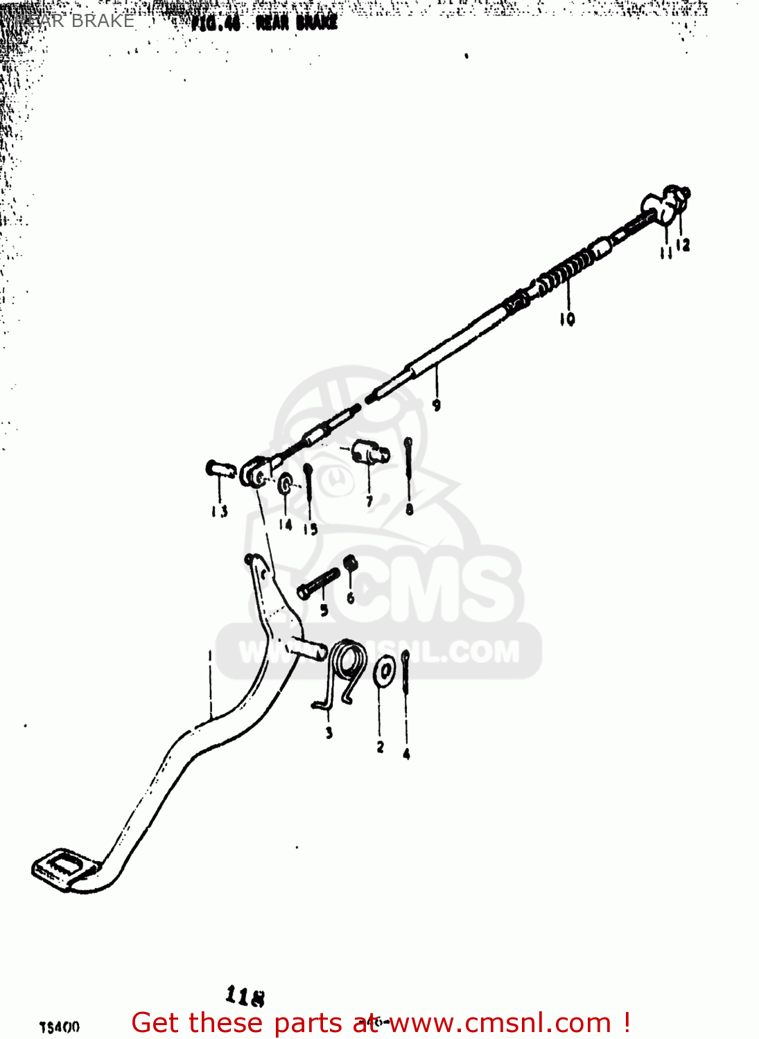 REAR BRAKE TS400 1976 (A) USA (E03)