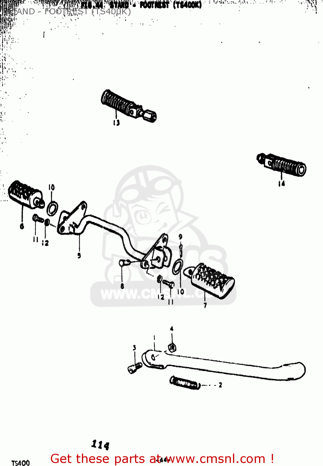 STAND - FOOTREST (TS400K) TS400 1976 (A) USA (E03)