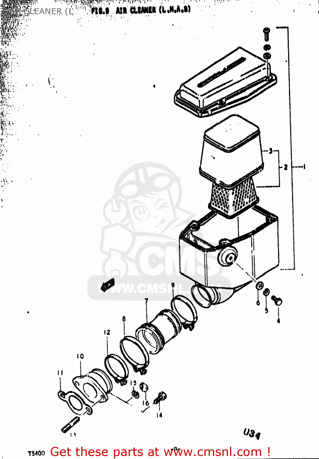 AIR CLEANER (L TS400 1977 (B) USA (E03)