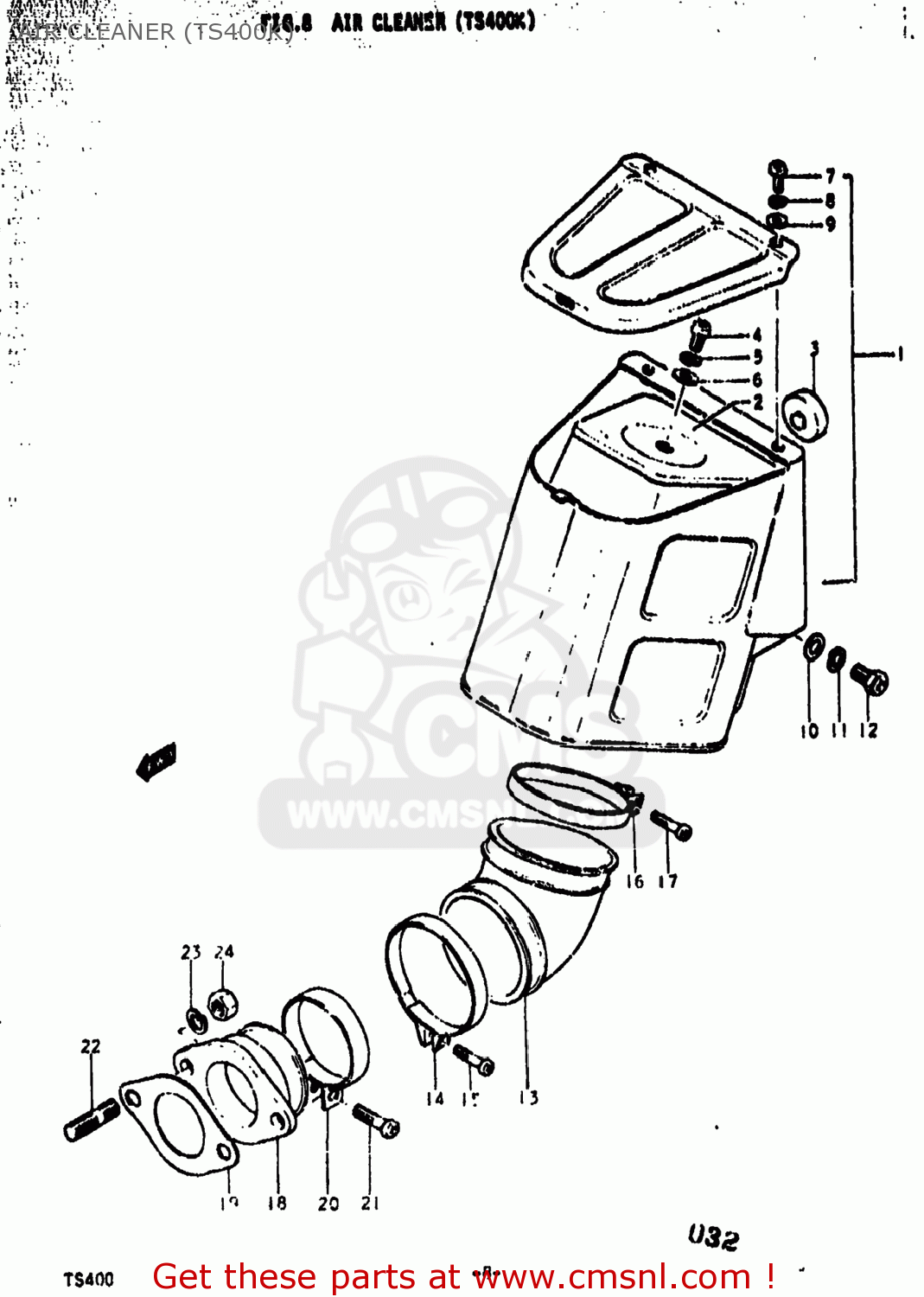 AIR CLEANER (TS400K) TS400 1977 (B) USA (E03)
