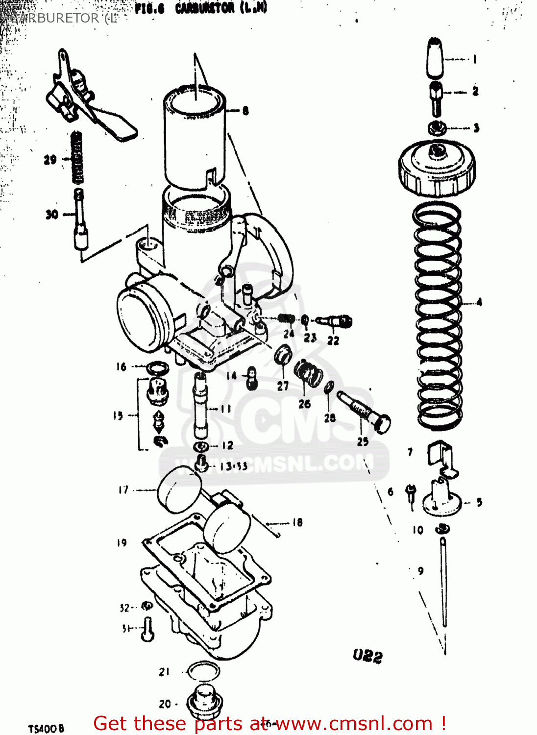 CARBURETOR (L TS400 1977 (B) USA (E03)