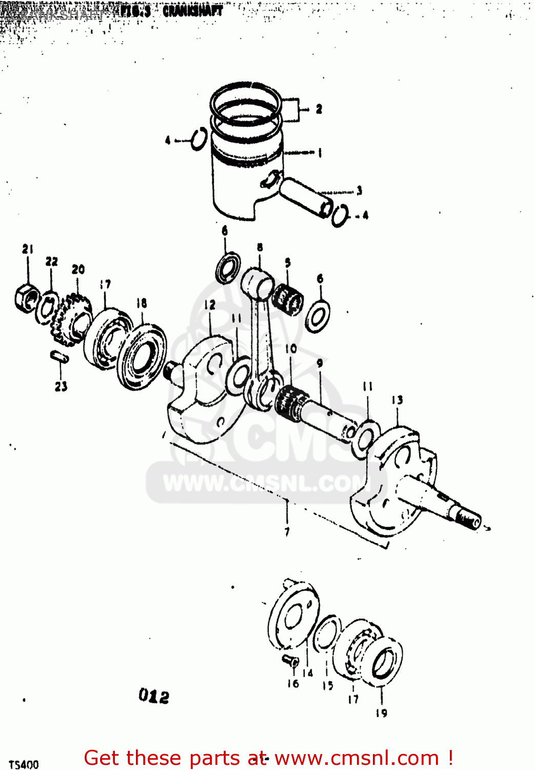 CRANKSHAFT TS400 1977 (B) USA (E03)
