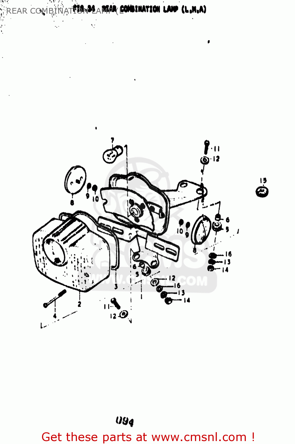 REAR COMBINATION LAMP (L TS400 1977 (B) USA (E03)